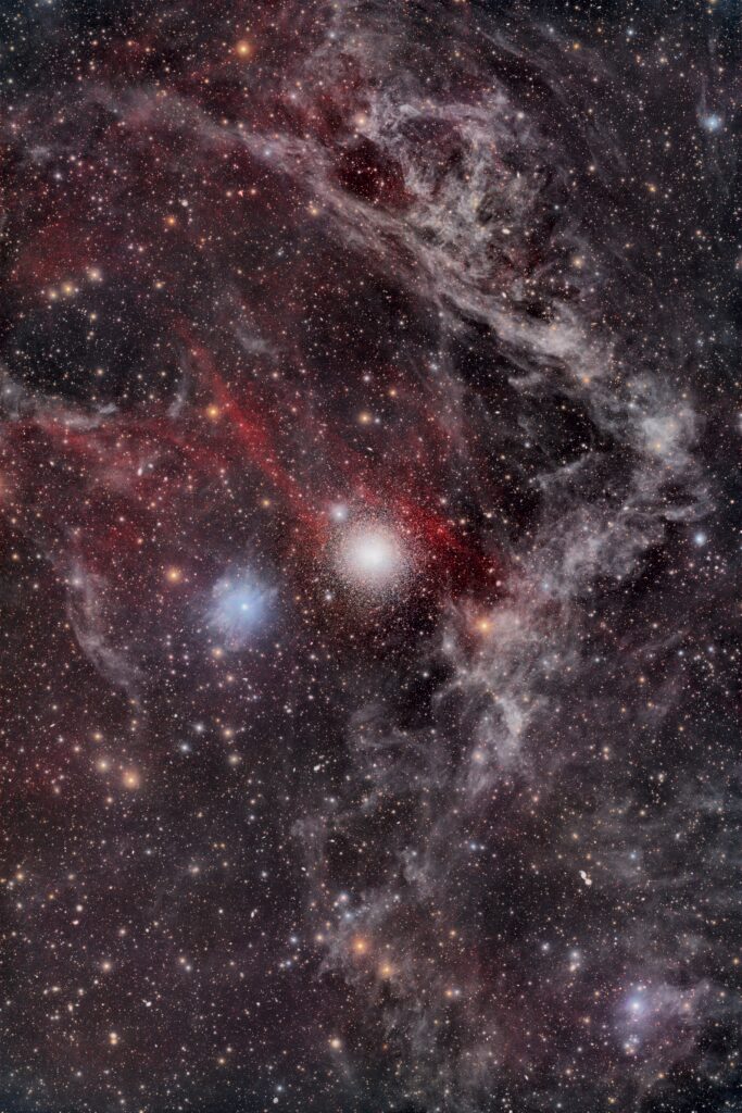Messier 15 (M15) and surrounding Hydrogen and IFN